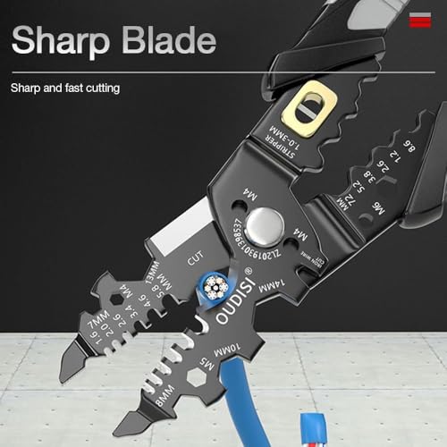 Image of Daccfy All in 1 Multifunction Stainless Steel Wire Stripper /Wire Crimping Tool, Wire Cutter, Wire Crimper, Cable Stripper, Wiring Tools (25 in 1 wire stripper)