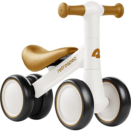 Image of Retrospec Cricket 2 Baby Walker Balance Bike with 4 Wheels - Safe Learning Toy for Ages 12-24 Months - Scratch-Resistant Indoor Outdoor Toddler Riding Toy with Steering Limit & Soft Grips