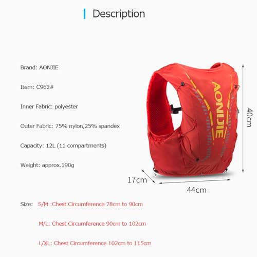 Colete de hidratação para corrida 12L para homens e mulheres, mochila leve para caminhadas com 2 gar