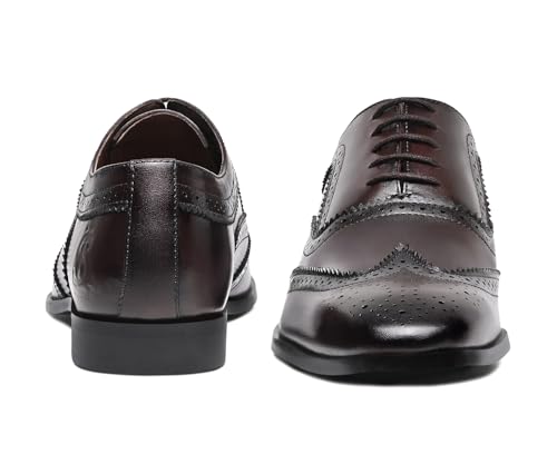 Image of LOUIS STITCH Men's Italian Crust Leather Brogue Shoes| Formal Lace-Up Shoes for Men | Perfect for Business, Formal & Parties | LSVX-EUBG