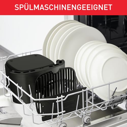 Foto von Tefal Easy Fry & Grill XXL Heißluftfritteuse 6,5 L – Airfryer mit Flexcook-Trennwand (XXL oder geteilt), 8 Programme, 80–220 °C, Druckguss-Grillplatte, fettarm frittieren, spülmaschinenfest EY8018