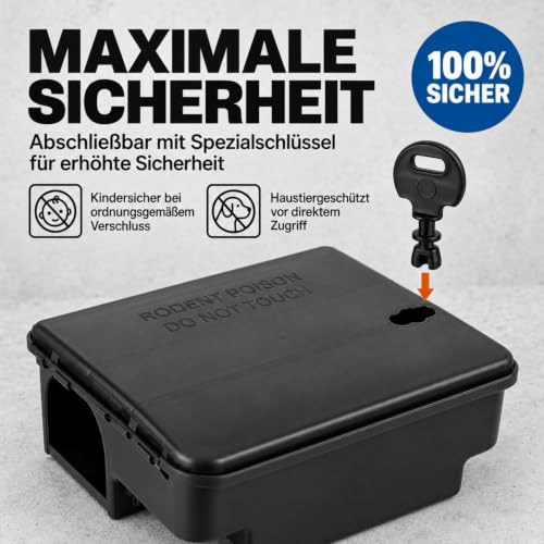 Köder-Discount Rattenfalle für Giftköder (Köder Nicht enthalten) – 2 Abschließbare Rattenköderboxen zur sicheren Auslage von Rattengift… – Ansicht 3