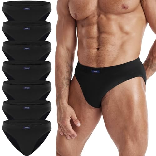 YouShow Herren Slip 7er Pack 100% Baumwolle Unterhosen Männer Unterwäsche Sport Basic Schwarz XL., 14.99 €