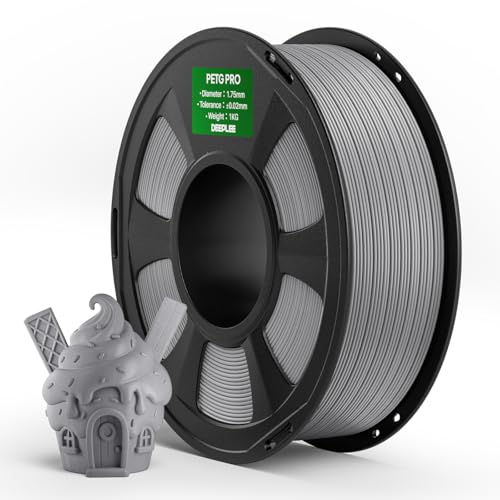 DEEPLEE PETG PRO Filament 1.75mm Grau 1KG 1 75 mm PETG 3D Drucker Filament Verbesserte Zähigkeit und Wetterbeständigkeit Geeignet für die meisten FDM 3D Drucker