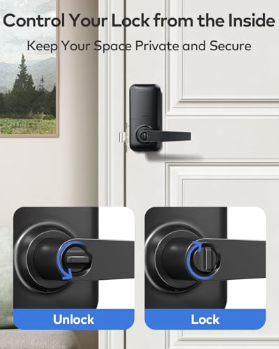 TEEHO TE004 Keyless Entry Keypad Door Lock with Handle - Smart Digital Electronic Lock for Interior Door with Anti-Peeping, Auto Lock & Passage Mode - Easy Installation - Matte Black thumbnail 5