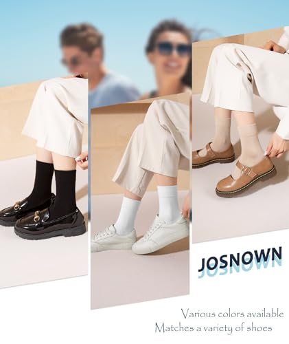 Image of Josnown Crew Socks for Women, Thin Cotton Casual Soft Aesthetic Womens Socks 5 Pairs