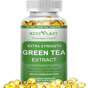 Green Tea Extract Softgels, High Absorption Green Tea Softgel Capsules for Energy Metabolism Antioxidant Immune Skin Heart Support, Herbal Supplement 50% EGCG for Men & Women,Non-GMO,2 Month Supply