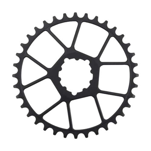 Image of EVOSID Ultralight Mountain Bike chainring Direct Mount 3mm Offset 32T/34T/36T/38T Narrow Wide Chainwheel 7075 CNC Tooth Chainring Disc for MTB GXP (Black, 38T)