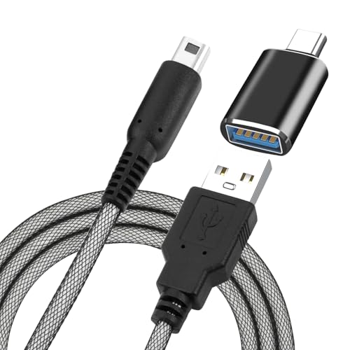 aceyoon 3DS �[�d�� USB �[�d�P�[�u�� 1.5M �����Ԗڃf�U�C�� USB ���X to Type-C �I�X �ϊ��A�_�v�^�[�t�� New 3DS New 3DS LL 3DS LL 2DS 2DS LL DSi �ɂ��Ή�