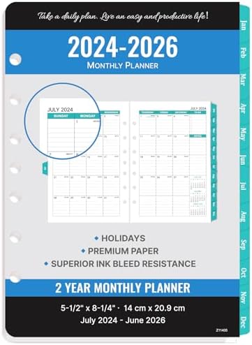 Gallery Leather 2026 Planner Refill - Ring-Bound Ivory Premium Paper 8x5.5