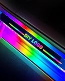 Led Door Sills for Car Magnetic, Custom Logo or Text, Auto-Sensing Welcome Lights, Applicable 99% of Models，7 Colors, 28 Dynamic Modes, Led Car Door Lights No Installation Required