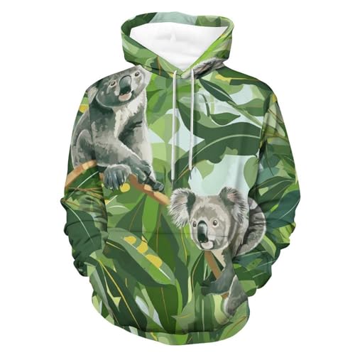 Sweatshirt pullover Koala avec capuche manches longues unisexe S