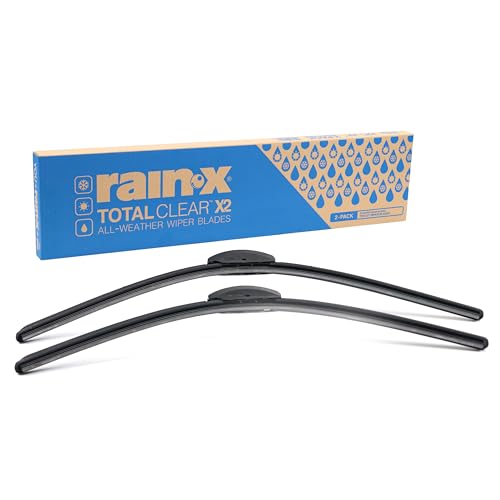 Image of Rain-X 810337 Total Clear Beam Wiper Blades 20 inch & 20 inch Windshield Wipers for All-Weather Performance, Rubber Squeegee for Smooth Clean Wipe & Quiet Operation - 2 Pack Value