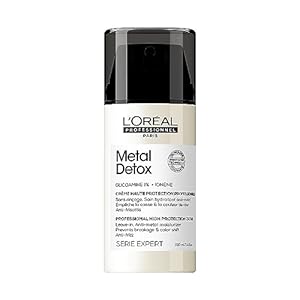 L’Oreal Professionnel Metal Detox Smoothing Cream | Hydrates, Protects Against Frizz, UV & Metals | For All Hair Types | Lightweight Styling Leave-In Treatment