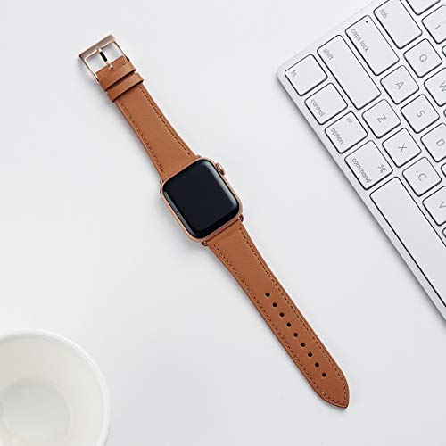Bestig Genuine Leather Band Compatible with Apple Watch Bands for Women | 40mm 41mm 42mm(Series 12 11 10) 38mm,Top Grain Wristband Strap for iWatch SE 9 8 7 6 5 4 3 2 1,Office Daily Dressy - image 7