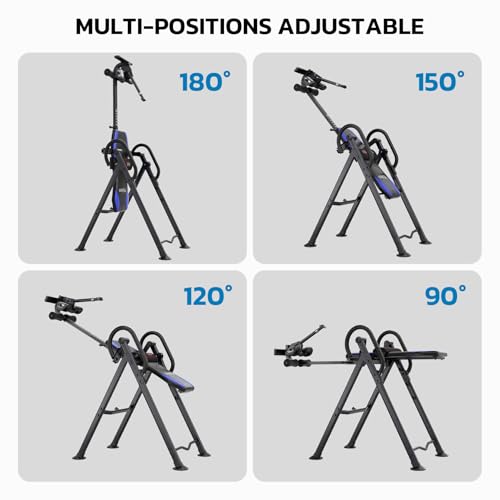 Image of YOLEO Gravity Inversion Table for Back Pain Relief 2026 New Inversion Table w /Heat and Massage Lumbar pad Back Stretcher Machine 300 lbs