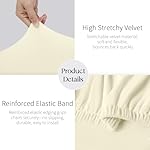 MOSAYT Velvet Dining Chair Covers Set of 4 - Stretch Slipcovers with Thick Removable Fabric for Parsons Chairs, Washable Seat Protectors for Kitchen, Banquet & Home Decor, Beige - Image 5