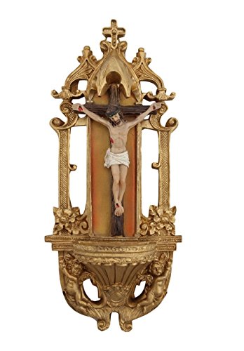 Religious Church Supplies Wall Plaque Cross Solid Brass Crucifix Beautiful Jesus, Gold