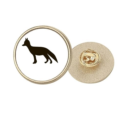 Broche ronde en métal doré Black Fox, le cadeau idéal pour femme