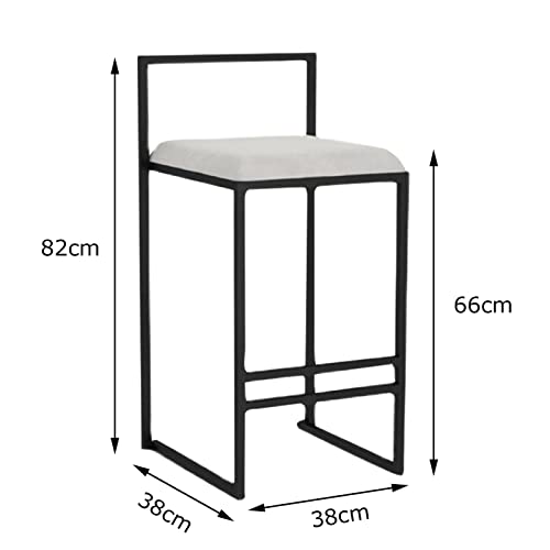 Chaises de bar velours blanc pour îlot central de cuisine convivial - 2