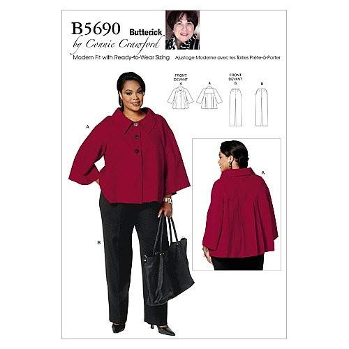 BUTTERICK PATTERNS B5690 Misses'/Women's Jacket and Pants, Size Miss (XSM-SML-MED-LRG-XLG)