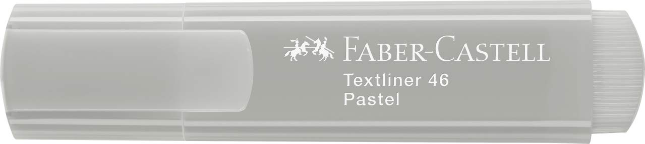 Faber-Castell Textliner 46 - Evidenziatore in seta, colore grigio pastello, confezione da 50