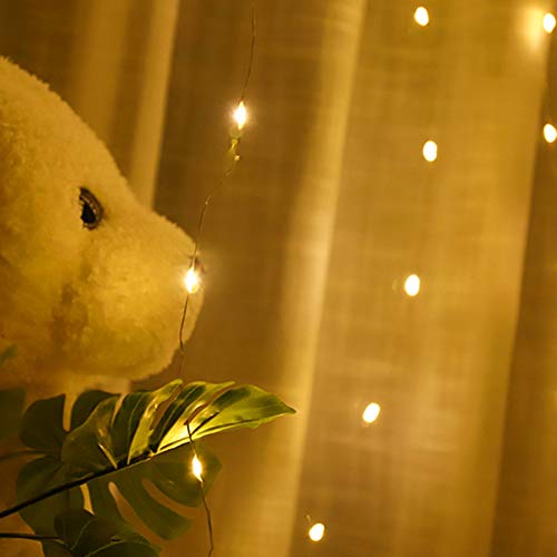 DECDEAL Luzes de fio de cortina de LED 300pcs, luz de fio de fada de controle remoto, lâmpada de cor