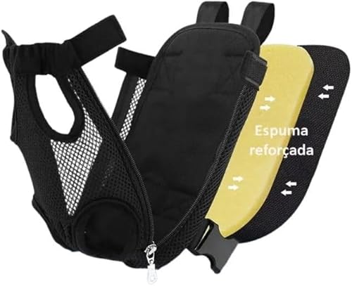 Mochila Bolsa Canguru para Transporte de Pets Cães e Gatos Alça Ajustável Tecido Respirável Passeio