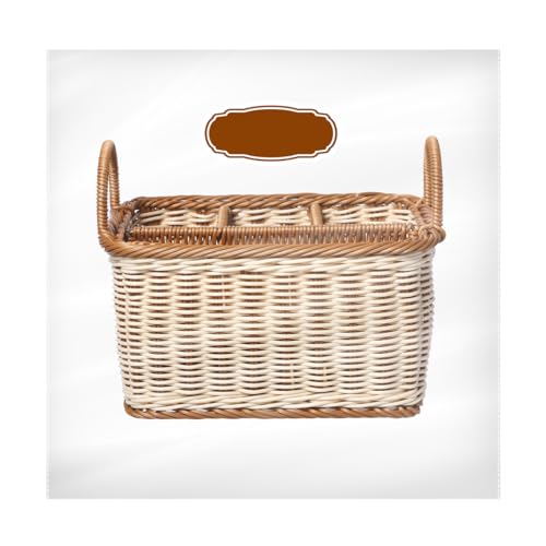 Panier en rotin avec poignee porte-couverts de cuisine de table - 3
