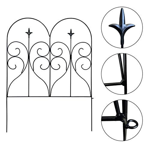 Thealyn Dekorativer Metallzaun für Garten, Hundebarriere, Gartenpaneel für Terrasse und Blumenbeet, Rostfrei (81,3 cm (H) x 61 cm (L) * 5 Platten)