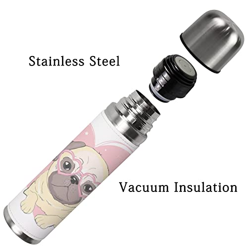 Colourlife Insulated Mug Stainless Steel Water Bottle Pug Dog Inside A Heart Vacuum Cup Travel Mug For Travel School Office #TOP3