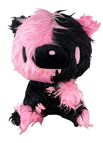 Gloomy Bear - Black Pink Gloomy Bear Sitting Pose Long Hair Fur Plush 7' H