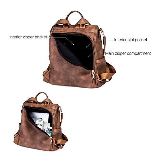 image for CLUCI Leather Backpack for Women Anti-theft Fashion Ladies Travel Back