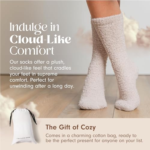image for Unboxme Gifts Unboxme Ultra-Luxe Cloud Socks – 2 Pairs Non-Slip Ston