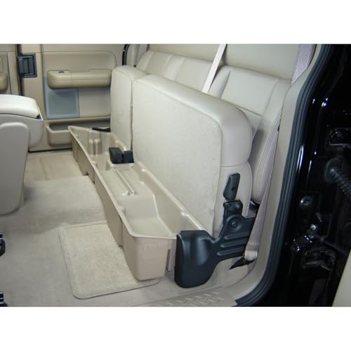 DU-HA Under Seat Storage fits 2004-2008 Ford F150 SuperCab & SuperCrew | Black Heavy-Duty Back Seat Organizer, Includes 2-Piece Dividers | 20004
