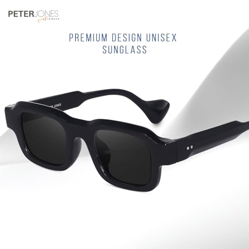 Image of Peter Jones Lenses Unisex Broad Frame Square UV /UB Protected Non-Polarized Sunglasses Medium (3809)