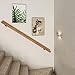 Wooden Stair Handrail, Single Piece Handrails, Complete Kit with Metal Bracket, Safety Anti-Slip Wall Stair Rail for Indoor Elderly Children, for Bars Lofts Kindergarten Guardrail Corridor