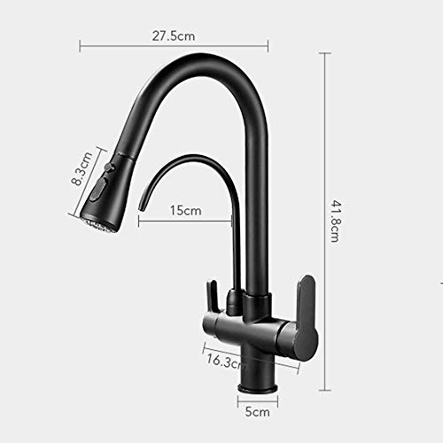 Grifos de cocina 3 en 1 con caño extraíble para agua caliente, fría y filtrada 2