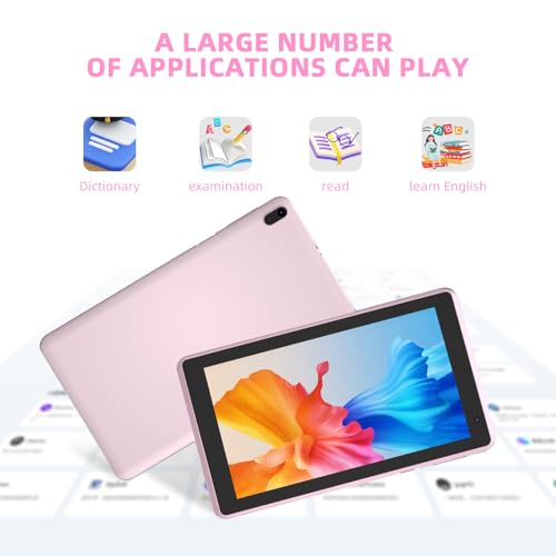 Image of CUPEISI 2025 Android 14 7 Inch Tablet, 4GB RAM+32GB ROM /1TB Expandable, 1.6GHz Quad-Core Processor, 1024 x 600 IPS Touch Screen, 5MP Dual Camera, WiFi, Game, Pink