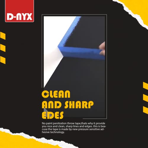 D-Nyx 6 Pack Professional Painters Tape 2 Inch X 60 Yards | Sharp Edge Line Technology | Residue-Free Multi-Surface Blue Painter Tape | Paper Masking Paint Tape For Wall Art Renovation, Marking #TOP4