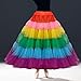 Eforcase Women Maxi Mesh Tulle Skirt Floor Length Overlay Long Tutu Skirts Prom Underskirt Ballet Tutu Skirt Full Petticoat Rainbow