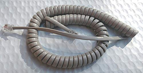 DIY-BizPhones 5-Pack Gray 9 Ft Short Handset Receiver Cords Compatible with Panasonic DBS Phone 44100 44210 44213 44220 44220A 44223 44223A 44225 44230 44233 44000 Series G Curly Coil Lot