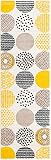 Unique Loom Metro Collection Modern Circles Vintage Pattern Area Rug, 2' 0" x 6' 7", Ivory/Black
