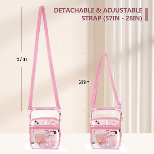 Image of Blvornl Clear Crossbody Bag with Adjustable Shoulder Strap, Stadium Approved PVC Purse Bag, Messenger Bag