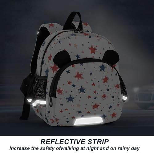 July 4th Independence Day Star Toddler Backpack for Girls Boys,Preschool Kindergarten Backpacks B04045734