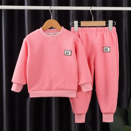 Boys Athletic Sweatshirt Set Teen Girls Fleece Long Sleeve Pullover Elastic Waist Jogger Sweatpants Running Track Outfits2