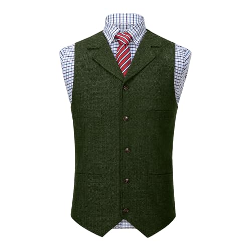 Blazer Vest for Men Formal Wedding Prom Classic Slim Fit Dress Vests Single-Breasted Lapel Waistcoat with Pockets
