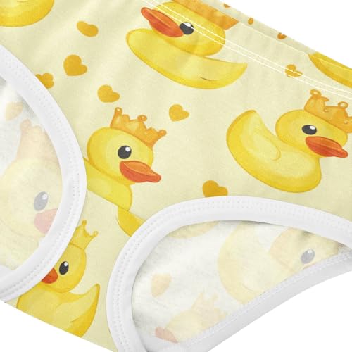 Wusikd Yellow Duck Crown Girls' Underwear Cotton Cute Girls Briefs Soft Toddler Underwear 2T4