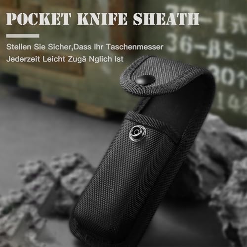 Omesio Bainha de canivete de bolso, bainha dobrável de 12,4 cm para faca dobrável, bainha de nylon b