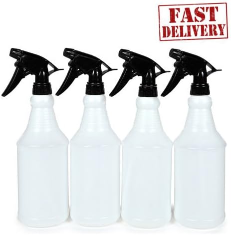 Spray Bottle 4 Pack Plastic Trigger 24 Oz Empty Duty Sprayer Chemical Resistant